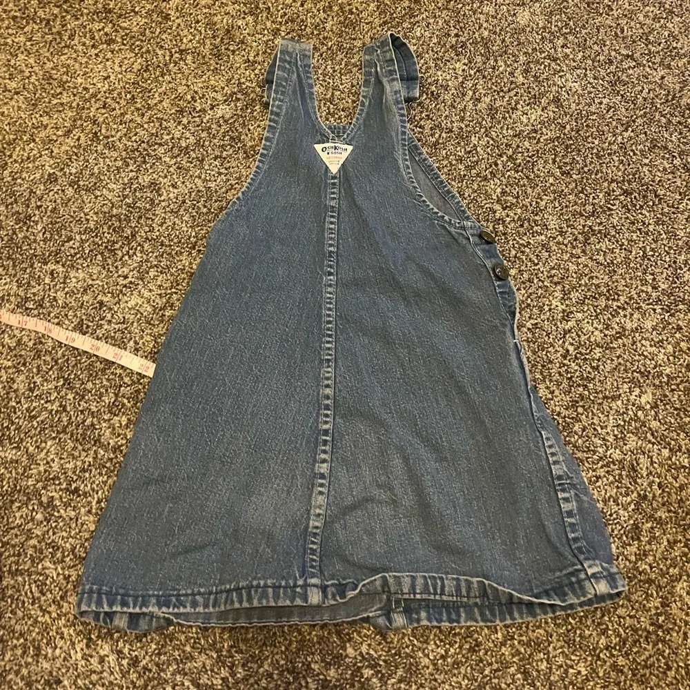 Vintage OshKosh B'Gosh Vestbak Overall Dress Denim Jumper 5/6 Made in USA‎ 90s